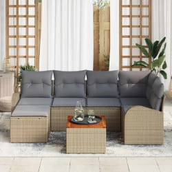 vidaXL Ensemble de canapé de jardin 7 pcs beige et gris clair