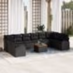 vidaXL Canapé de Jardin 11 pcs Noir Grand Rotin