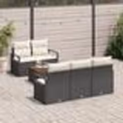vidaXL Ensemble de canapé de jardin 6 pcs Noir, blanc Grand