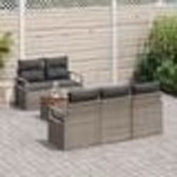 vidaXL Ensemble de canapé de jardin gris 6 pcs Gris Moyen