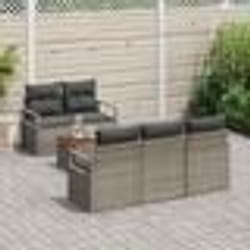 vidaXL Ensemble de canapé de jardin gris 6 pcs Gris Moyen