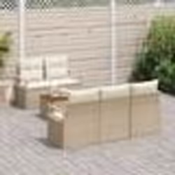 vidaXL Canapé de Jardin 6 pcs Beige, blanc Grand Rotin synthétique