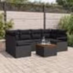 vidaXL Ensemble de canapé de jardin 7 pcs Noir Grand
