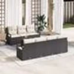 vidaXL Ensemble de Canapés de Jardin 8 pcs Noir, blanc 55 x 55 x 37 cm