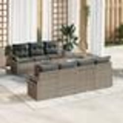 vidaXL Ensemble de Canapés de Jardin 8 pcs Gris Grand