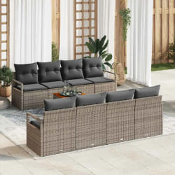vidaXL Ensemble de canapé de jardin 9 pcs Gris
