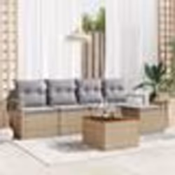 vidaXL Ensemble de canapés de jardin 6 pcs Beige, gris clair Grand