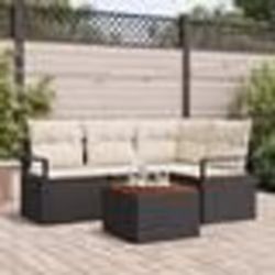 vidaXL Ensemble de Canapés de Jardin 5 pcs Noir, blanc Moyen