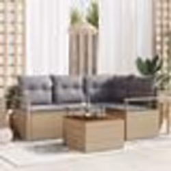 vidaXL Ensemble de Canapé de Jardin 5 pcs Beige, gris clair Moyen
