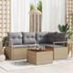 vidaXL Ensemble de Canapé de Jardin 5 pcs Beige, gris clair Moyen