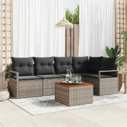 vidaXL Ensemble de canapé de jardin 6 pcs Gris