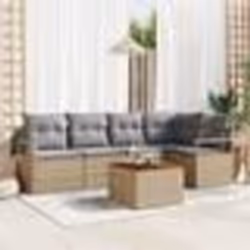 vidaXL Ensemble de Canapé de Jardin 6 pcs Beige, gris clair Grand