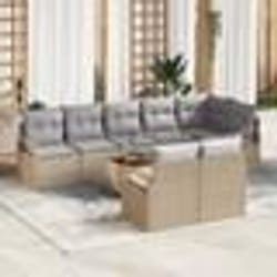vidaXL Canapé de Jardin 9 pcs Beige, gris clair Grand