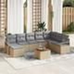 vidaXL Ensemble de Canapé de Jardin 9 pcs Beige, gris clair Grand