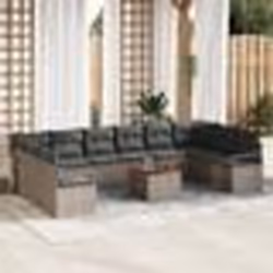 vidaXL Ensemble de Canapé de Jardin 11 pcs Gris Grand