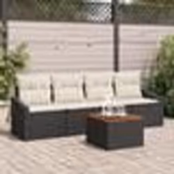 vidaXL Ensemble de sofa de jardin 5 pcs Noir, blanc 55 x 55 x 37 cm