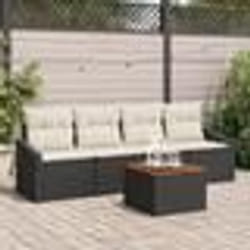 vidaXL Ensemble de sofa de jardin 5 pcs Noir, blanc 55 x 55 x 37 cm