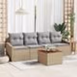 vidaXL Ensemble de Canapé de Jardin 5 pcs Beige, gris clair