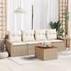 vidaXL Ensemble de Canapés de Jardin 5 pcs Beige, blanc