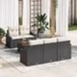 vidaXL Ensemble Canapés Jardin 6 pcs Noir, blanc 55 x 55 x 37 cm