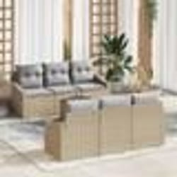 vidaXL Ensemble de canapé de jardin 7 pcs Beige, gris clair