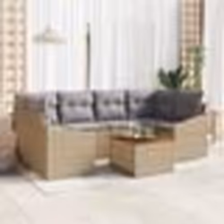 vidaXL Ensemble de Canapés de Jardin 7 pcs Beige, gris clair