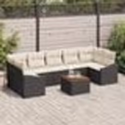 vidaXL Canapés de Jardin 8 pcs Noir, blanc 55 x 55 x 37 cm