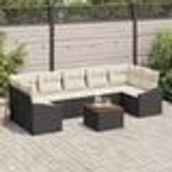vidaXL Canapés de Jardin 8 pcs Noir, blanc 55 x 55 x 37 cm