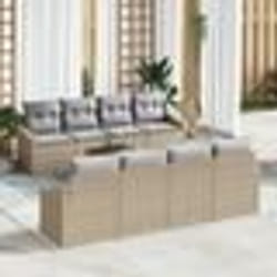 vidaXL Ensemble de canapé de jardin 7 pcs Beige, gris clair