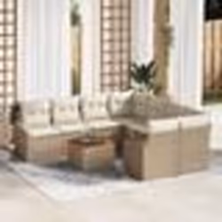 vidaXL Set de Canapés de Jardin 9 pcs Beige, blanc 55 x 55 x 37 cm