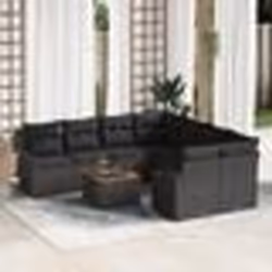 vidaXL Ensemble de Canapés de Jardin 9 pcs Noir 55 x 55 x 37 cm