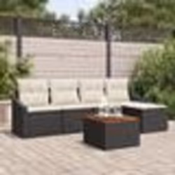 vidaXL Ensemble de Canapés de Jardin 6 pcs Noir, blanc 55 x 55 x 37 cm
