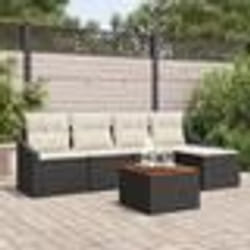 vidaXL Ensemble de Canapés de Jardin 6 pcs Noir, blanc 55 x 55 x 37 cm