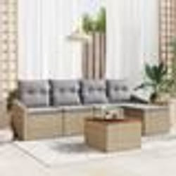 vidaXL Ensemble de canapé de jardin 6 pcs Beige, gris clair
