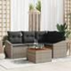 vidaXL Ensemble de canapé de jardin 5 pcs Gris 55 x 55 x 37 cm