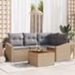 vidaXL Ensemble de canapé de jardin 5 pcs Beige, gris clair
