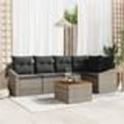 vidaXL Canapé de jardin 6 pcs Gris 55 x 55 x 37 cm