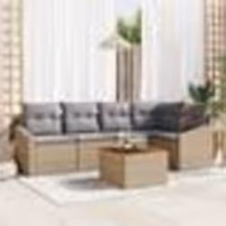 vidaXL Ensemble de canapé de jardin 6 pcs Beige, gris clair