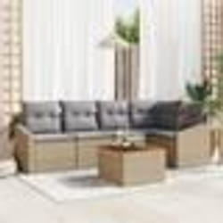 vidaXL Ensemble de canapé de jardin 6 pcs Beige, gris clair