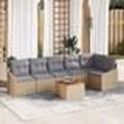 vidaXL Ensemble de canapés de jardin 7 pcs Beige, gris clair