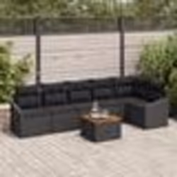 vidaXL Ensemble de canapé de jardin 7 pcs Noir 55 x 55 x 37 cm