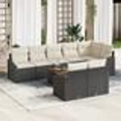 vidaXL Ensemble de canapés de jardin 9 pcs Noir, blanc 55 x 55 x 37 cm
