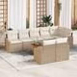 vidaXL Canapés de Jardin 9 pcs Beige, blanc 55 x 55 x 37 cm