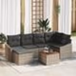 vidaXL Ensemble de Canapé de Jardin 7 pcs Gris 55 x 55 x 37 cm