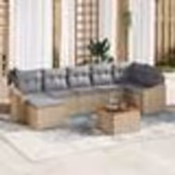 vidaXL Ensemble de Canapé de Jardin 8 pcs Beige, gris clair