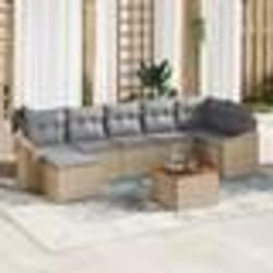 vidaXL Ensemble de Canapé de Jardin 8 pcs Beige, gris clair