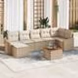 vidaXL Ensemble de canapés de jardin 8 pcs Beige, blanc