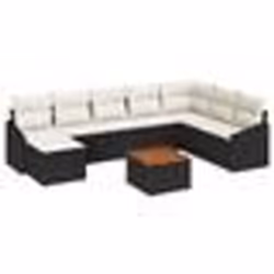 vidaXL Ensemble de canapé de jardin 9 pcs Noir, blanc 55 x 55 x 37 cm