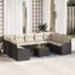 vidaXL Ensemble de canapés de jardin 10 pcs Noir, blanc