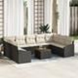 vidaXL Ensemble de canapés de jardin 10 pcs Noir, blanc
